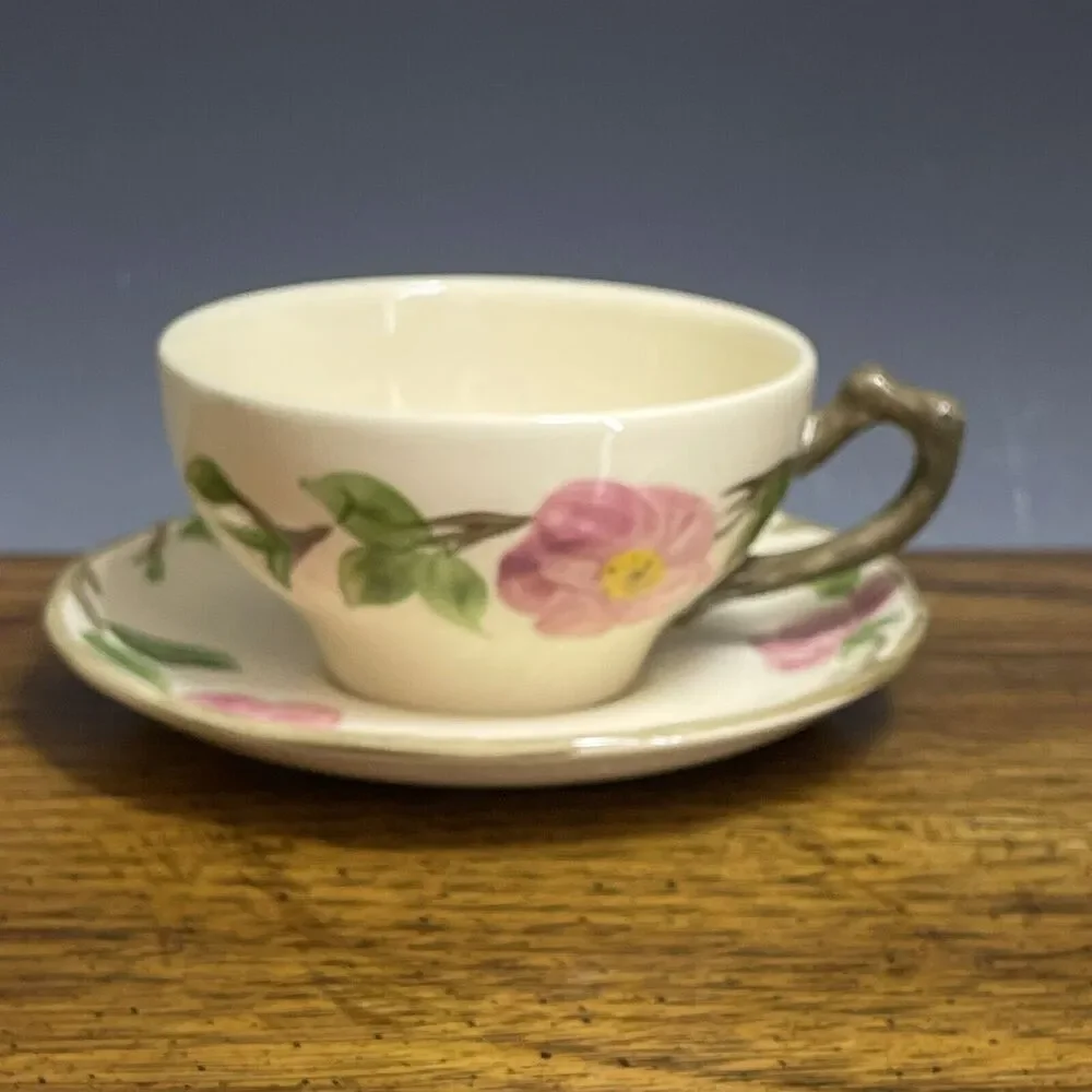 Franciscan Desert Rose Coffee/Teacup & Saucer ENGLAND Vintage